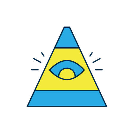Filled outline Masons symbol All-seeing eye of God icon isolated on white background. The eye of Providence in the triangle. Vectorのイラスト素材