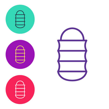 Set line Fishing net icon isolated on white background. Fishing tackle. Set icons colorful. Vectorのイラスト素材