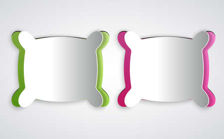 Paper cut Rectangular pillow icon isolated on grey background. Cushion sign. Orthopedic pillow. Paper art style. Vectorのイラスト素材