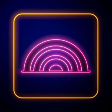 Glowing neon Rainbow icon isolated on black background. Happy Saint Patricks day. National Irish holiday. Vectorのイラスト素材