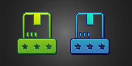 Green and blue Consumer or customer product rating icon isolated on black background. Vectorのイラスト素材