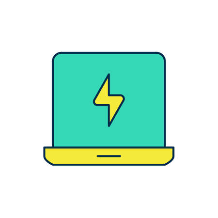 Filled outline Laptop icon isolated on white background. Computer notebook with empty screen sign. Vectorのイラスト素材