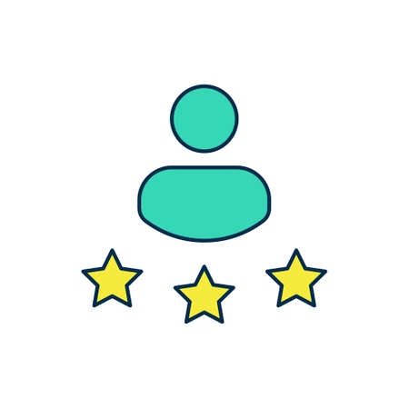 Filled outline Consumer or customer product rating icon isolated on white background. Vectorのイラスト素材
