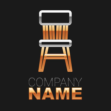 Line Chair icon isolated on black background. Colorful outline concept. Vectorのイラスト素材