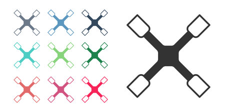Black Wheel wrench icon isolated on white background. Wheel brace. Set icons colorful. Vectorのイラスト素材