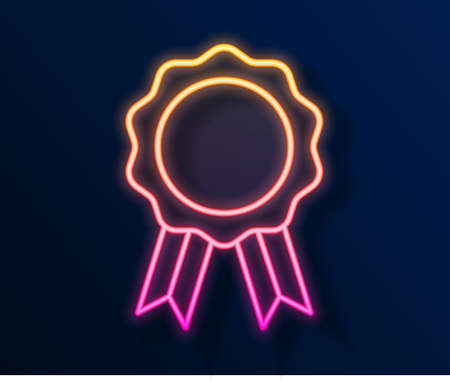 Glowing neon line Online education with diploma icon isolated on black background. Diploma online at home. Webinar and video seminar learning. Vectorのイラスト素材