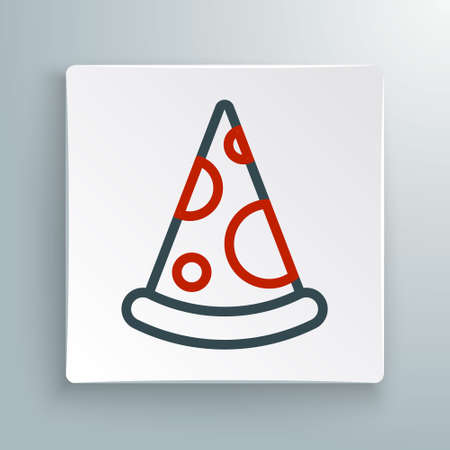 Line Slice of pizza icon isolated on white background. Fast food menu. Colorful outline concept. Vectorのイラスト素材
