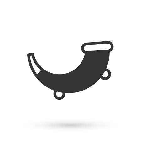 Grey Hunting horn icon isolated on white background. Vectorのイラスト素材