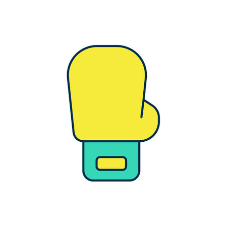 Filled outline Boxing glove icon isolated on white background. Vectorのイラスト素材