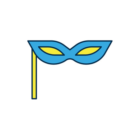 Filled outline Carnival mask icon isolated on white background. Masquerade party mask. Vectorのイラスト素材