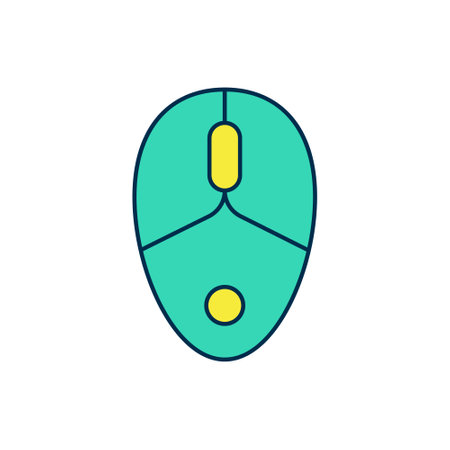 Filled outline Computer mouse gaming icon isolated on white background. Optical with wheel symbol. Vectorのイラスト素材
