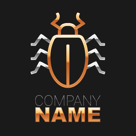 Line Colorado beetle icon isolated on black background. Colorful outline concept. Vectorのイラスト素材