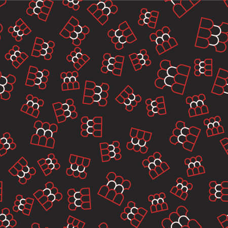 Line Roof tile icon isolated seamless pattern on black background. Vector