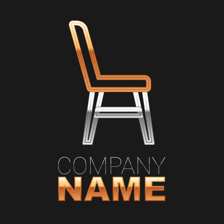Line Chair icon isolated on black background. Colorful outline concept. Vectorのイラスト素材