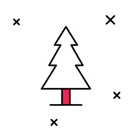 Filled outline Tree icon isolated on white background. Forest symbol. Vectorのイラスト素材