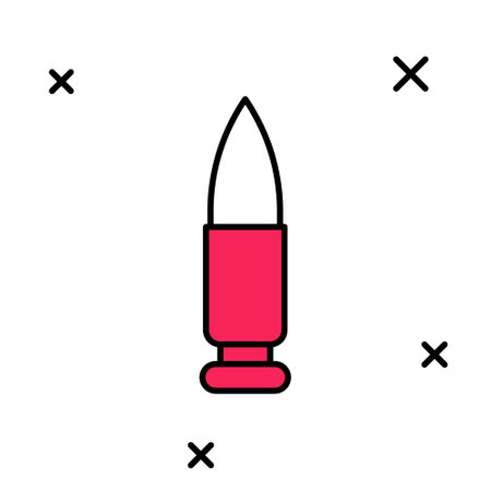 Filled outline Bullet icon isolated on white background. Vectorのイラスト素材