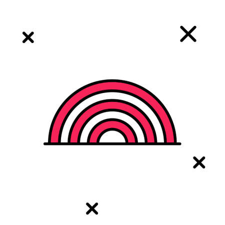 Filled outline Rainbow icon isolated on white background. Happy Saint Patricks day. National Irish holiday. Vectorのイラスト素材