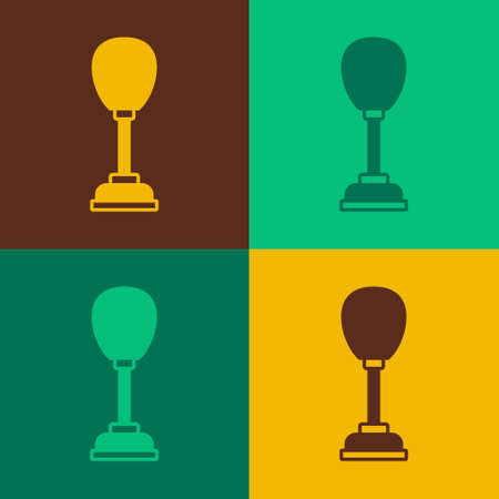 Pop art Punching bag icon isolated on color background. Vectorのイラスト素材