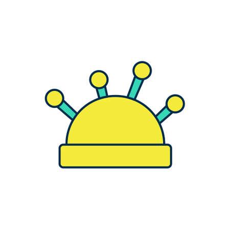 Filled outline Needle bed and needles icon isolated on white background. Handmade and sewing theme. Vectorのイラスト素材