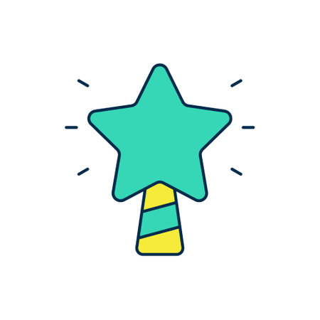Filled outline Christmas star icon isolated on white background. Merry Christmas and Happy New Year. Vectorのイラスト素材