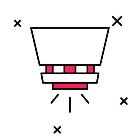 Filled outline Fire sprinkler system icon isolated on white background. Sprinkler, fire extinguisher solid icon. Vectorのイラスト素材