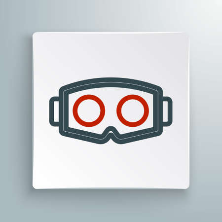 Line Virtual reality glasses icon isolated on white background. Stereoscopic 3d vr mask. Optical head mounted display. Colorful outline concept. Vectorのイラスト素材