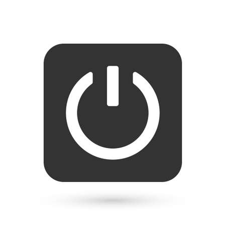 Grey Power button icon isolated on white background. Start sign. Vector