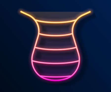 Glowing neon line Fishing net icon isolated on black background. Fishing tackle. Vectorのイラスト素材