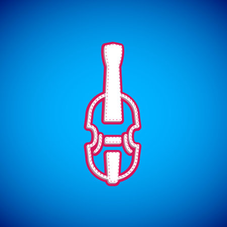 White Violin icon isolated on blue background. Musical instrument. Vectorのイラスト素材