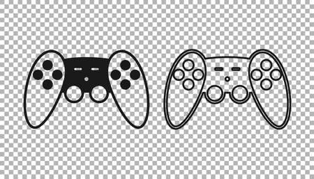 Black Gamepad icon isolated on transparent background. Game controller. Vectorのイラスト素材