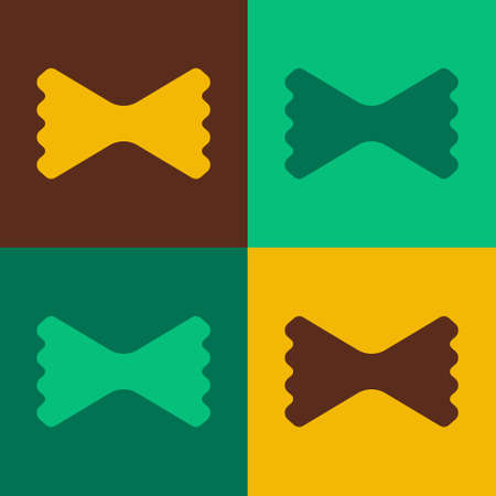 Pop art Macaroni icon isolated on color background. Italian cuisine. Vectorのイラスト素材