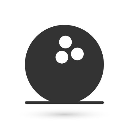 Grey Bowling ball icon isolated on white background. Sport equipment. Vectorのイラスト素材