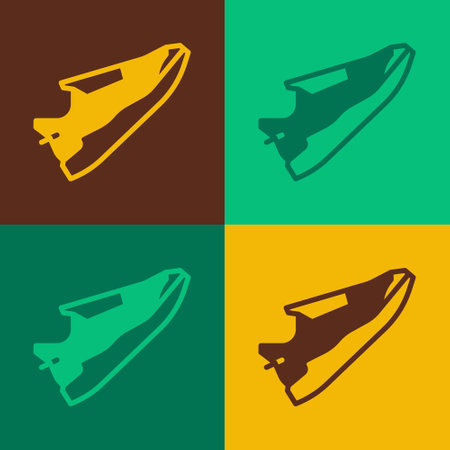 Pop art Fitness sneakers shoes for training, running icon isolated on color background. Sport shoes. Vectorのイラスト素材