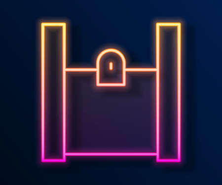 Glowing neon line Paper shopping bag icon isolated on black background. Package sign. Vectorのイラスト素材
