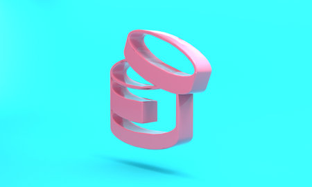 Pink Cream or lotion cosmetic tube icon isolated on turquoise blue background. Body care products...