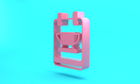 Pink Blacksmith anvil tool icon isolated on turquoise blue background. Metal forging. Forge tool....