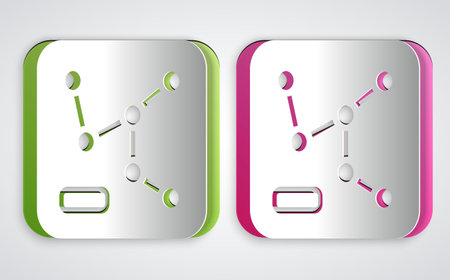 Paper cut Railway map icon isolated on grey background. Paper art style. Vectorのイラスト素材