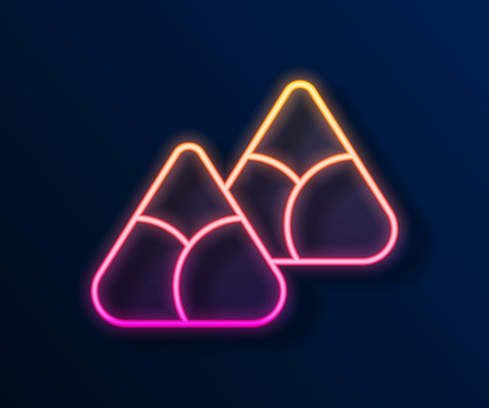 Glowing neon line Zongzi in bamboo steamer icon isolated on black background. Delicious rice dumplings. Vectorのイラスト素材