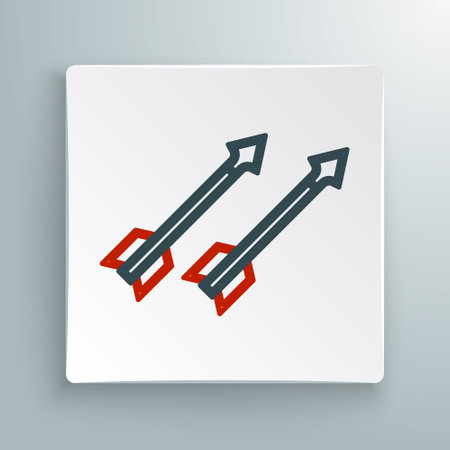Line Medieval arrows icon isolated on white background. Medieval weapon. Colorful outline concept. Vectorのイラスト素材