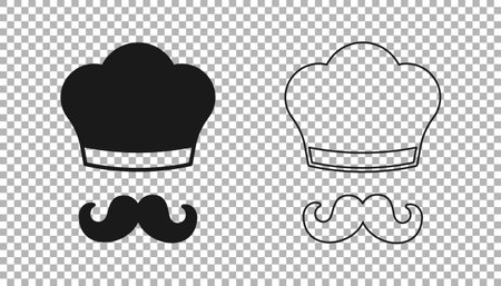 Black Italian cook icon isolated on transparent background. Vectorのイラスト素材