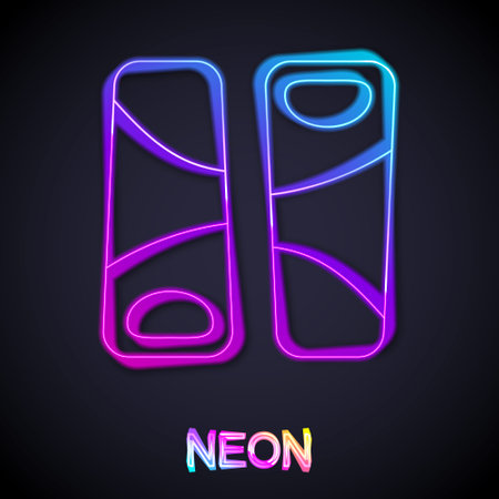 Glowing neon line Guotie is a traditional japanese food icon isolated on black background. Asian food. Vectorのイラスト素材