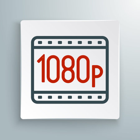 Line Full HD 1080p icon isolated on white background. Colorful outline concept. Vectorのイラスト素材