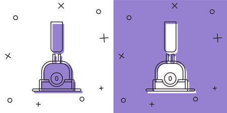 Set Arrow for switching the railway icon isolated on white and purple background. Old railway tracks. Vectorのイラスト素材