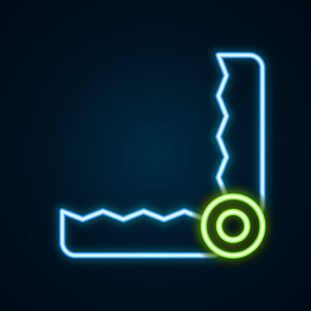 Glowing neon line Trap hunting icon isolated on black background. Colorful outline concept. Vectorのイラスト素材