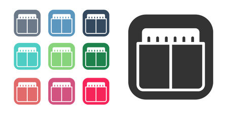 Black Sport mechanical scoreboard and result display icon isolated on white background. Set icons colorful. Vectorのイラスト素材