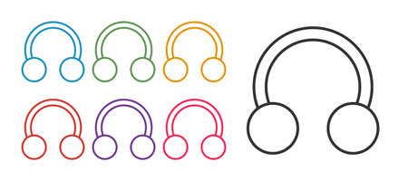 Set line Piercing icon isolated on white background. Set icons colorful. Vectorのイラスト素材