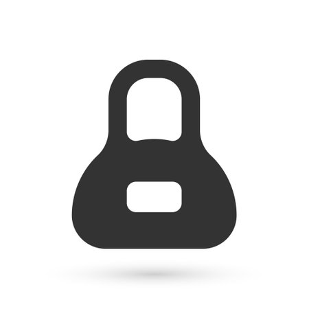 Grey Weight icon isolated on white background. Kilogram weight block for weight lifting and scale. Mass symbol. Vectorのイラスト素材