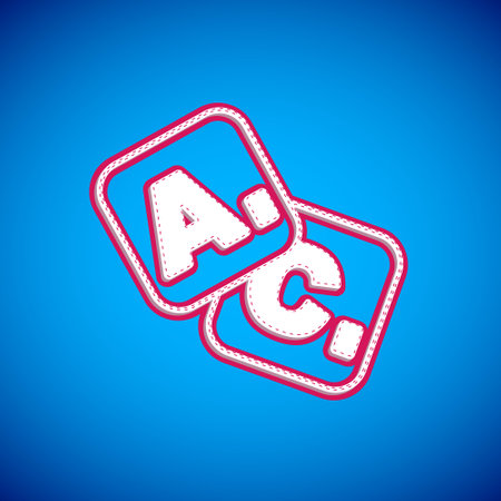 White Bingo icon isolated on blue background. Lottery tickets for american bingo game. Vectorのイラスト素材