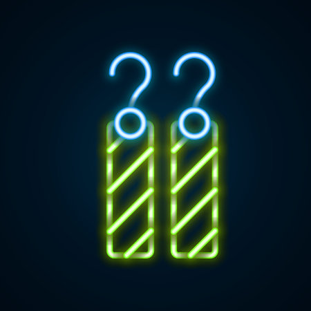 Glowing neon line Earrings icon isolated on black background. Jewelry accessories. Colorful outline concept. Vectorのイラスト素材