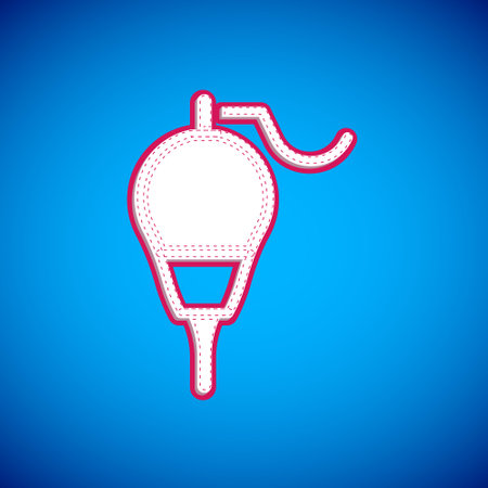 White Fishing float icon isolated on blue background. Fishing tackle. Vectorのイラスト素材